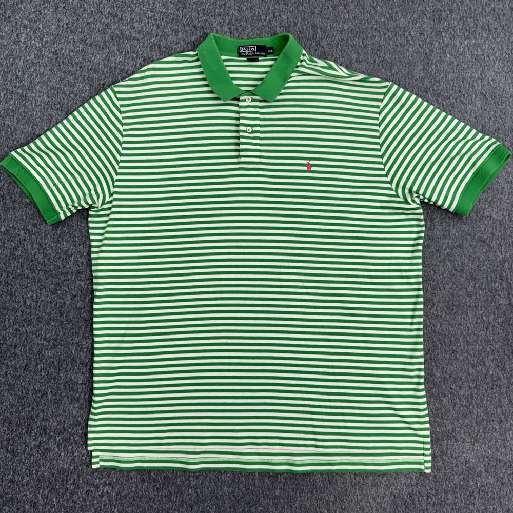 Polo Ralph Lauren Classic Fit Striped Cotton Green‎ Mens XXL